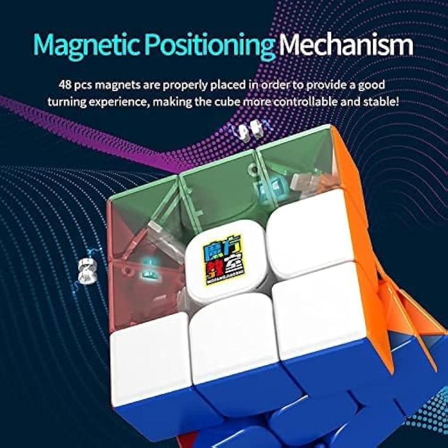 MOYU RS3M Magnetic Speed Cube 3x3 StickerLess, Magnetic